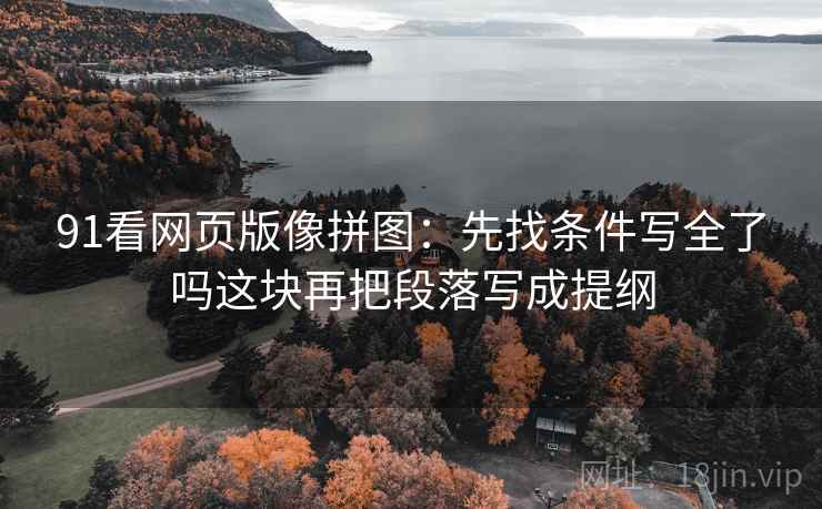 91看网页版像拼图：先找条件写全了吗这块再把段落写成提纲